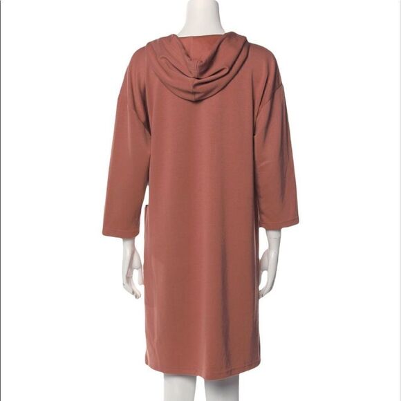 Cynthia Rowley Rust Orange Hooded V-Neck Sweater Dress Size Large - Picture 2 of 5